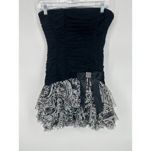Vintage Blondie Nites Fairycore Party Dress Strapless Tulle Goth Prom size 5